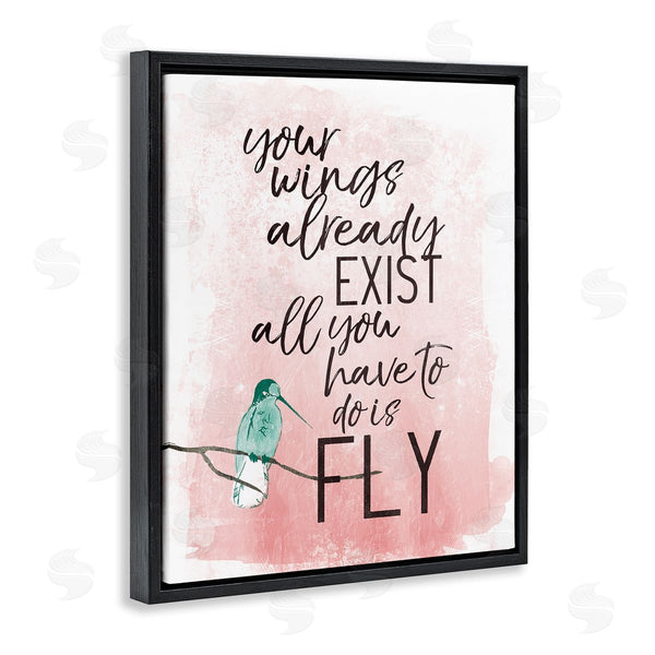 Stupell Industries Milli Villa | Your Wings Already Exist Inspirational Phrase Bird Metaphor Wall Art