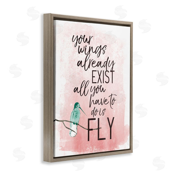 Stupell Industries Milli Villa | Your Wings Already Exist Inspirational Phrase Bird Metaphor Wall Art