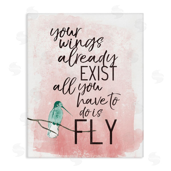 stupell industries Milli Villa | Your Wings Already Exist Inspirational Phrase Bird Metaphor Wall Art
