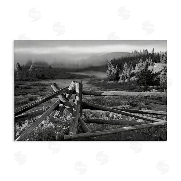 stupell industries MJ Photography | Grand Tetons Fence Beyond Wall Art