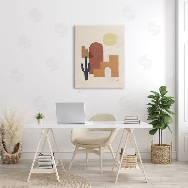 Stupell Industries Moira Hershey | Southwestern Shape Arrangement Abstract Cactus Desert Sun Landscape Wall Art