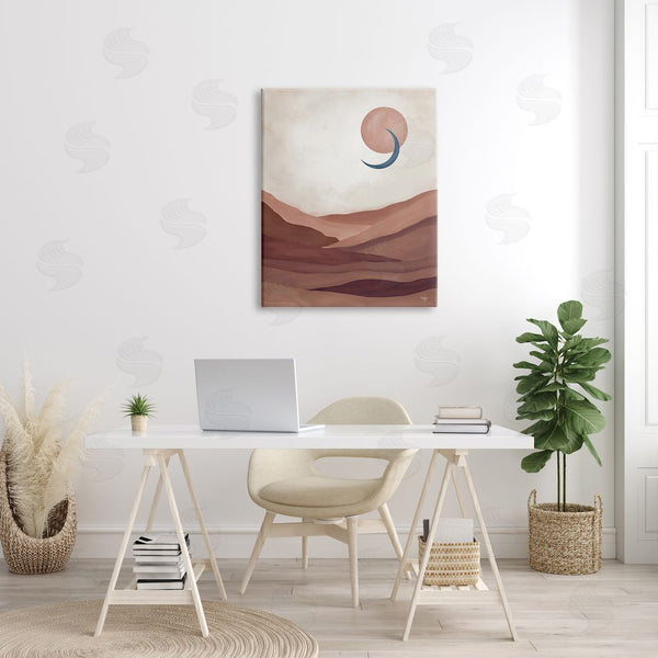 Stupell Industries Mollie B. | Abstract Desert Dunes Sun Moon Overlapping Shapes Wall Art