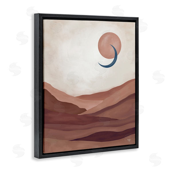 Stupell Industries Mollie B. | Abstract Desert Dunes Sun Moon Overlapping Shapes Wall Art