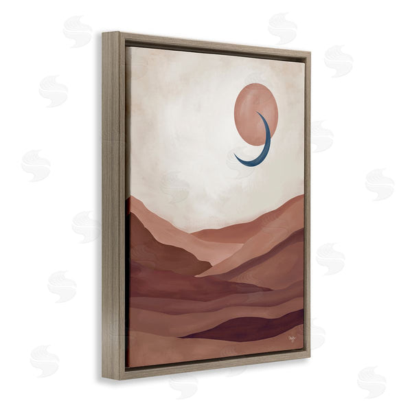 Stupell Industries Mollie B. | Abstract Desert Dunes Sun Moon Overlapping Shapes Wall Art