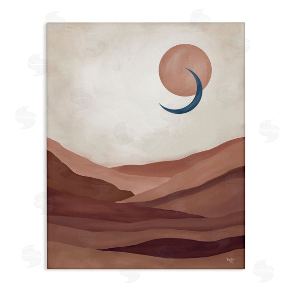 stupell industries Mollie B. | Abstract Desert Dunes Sun Moon Overlapping Shapes Wall Art