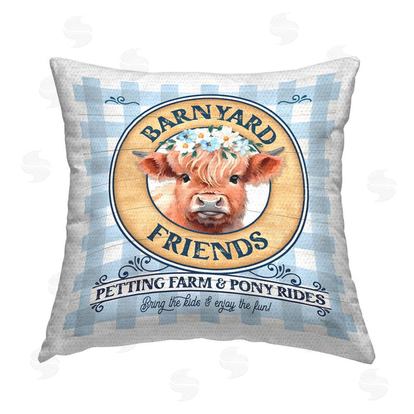 Stupell Industries Mollie B. | Barnyard Friends Plaid Printed Throw Pillow
