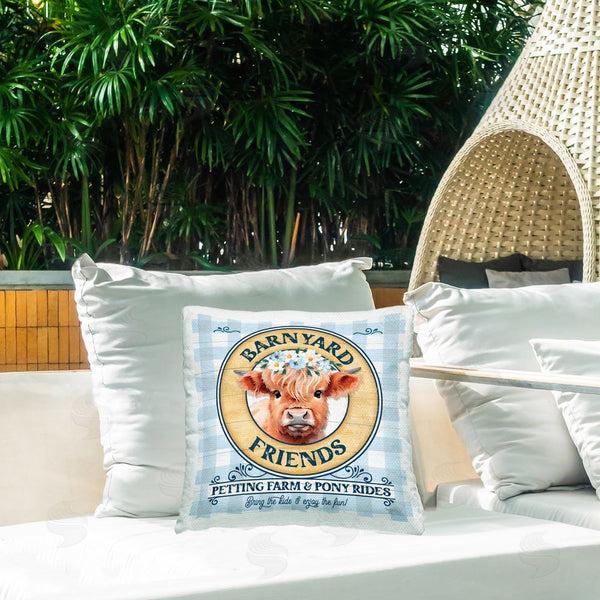 Stupell Industries Mollie B. | Barnyard Friends Plaid Printed Throw Pillow