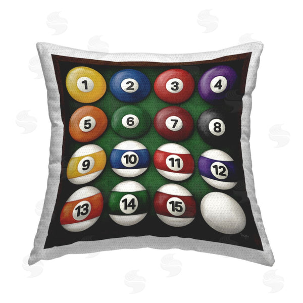 Stupell Industries Mollie B. | Billiard Balls Arrangement Printed Throw Pillow