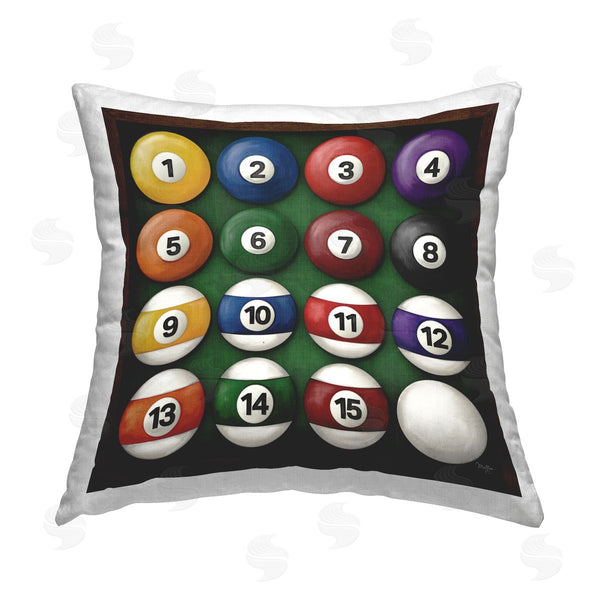 stupell industries Mollie B. | Billiard Balls Arrangement Printed Throw Pillow
