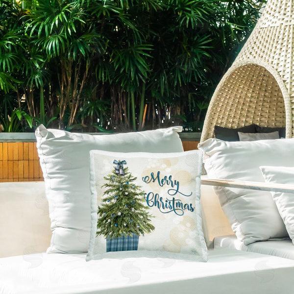 Stupell Industries Mollie B. | Christmas Tree In Plaid Stand Printed Throw Pillow