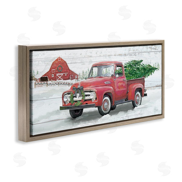 Stupell Industries Mollie B. | Christmas Truck On Snowy Farm Wall Art