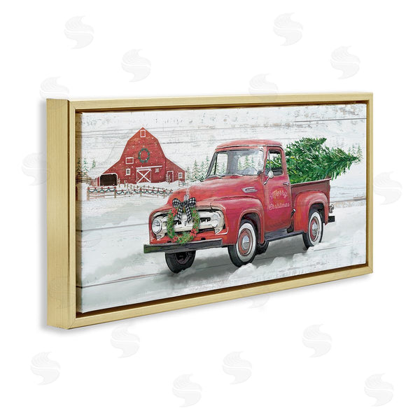 Stupell Industries Mollie B. | Christmas Truck On Snowy Farm Wall Art