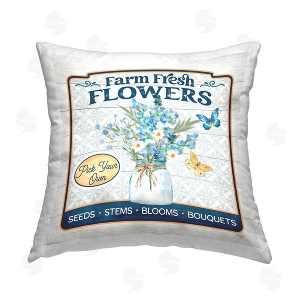 stupell industries Mollie B. | Farm Fresh Flowers Printed Throw Pillow