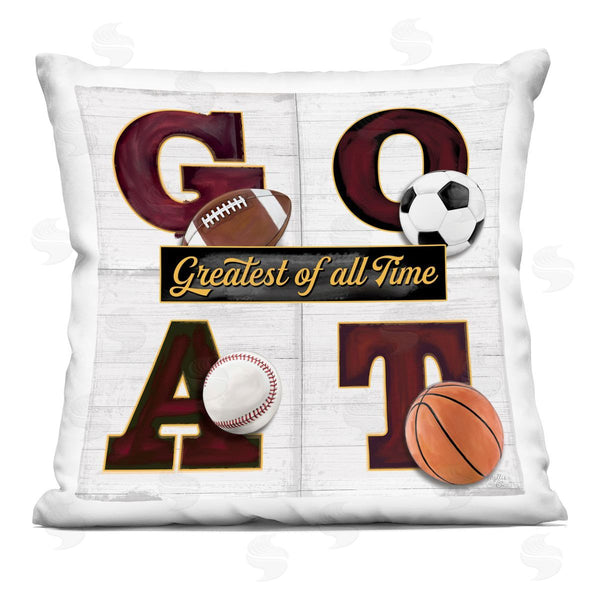 stupell industries Mollie B. | GOAT with Sports Balls Printed Throw Pillow
