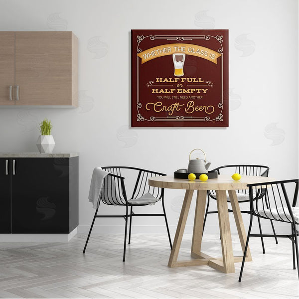 Stupell Industries Mollie B. | Half Full Or Empty Craft Beer Wall Art