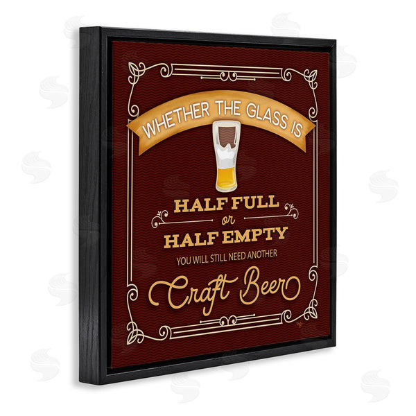 Stupell Industries Mollie B. | Half Full Or Empty Craft Beer Wall Art
