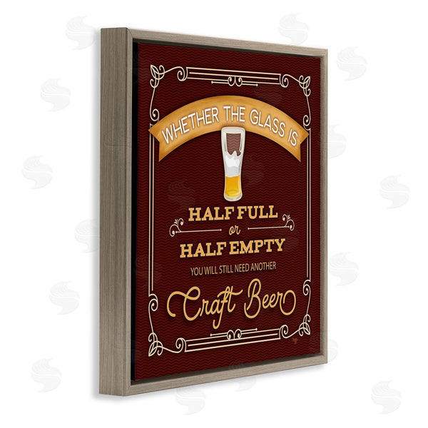 Stupell Industries Mollie B. | Half Full Or Empty Craft Beer Wall Art
