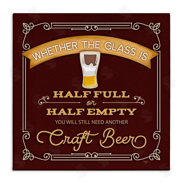 stupell industries Mollie B. | Half Full Or Empty Craft Beer Wall Art