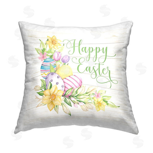 stupell industries Mollie B. | Happy Easter Pastel Eggs Printed Throw Pillow