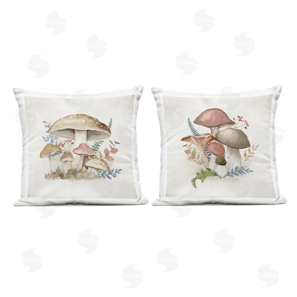 Stupell Industries Mollie B. | Pastel Blooming Mushrooms Printed Throw Pillow Set