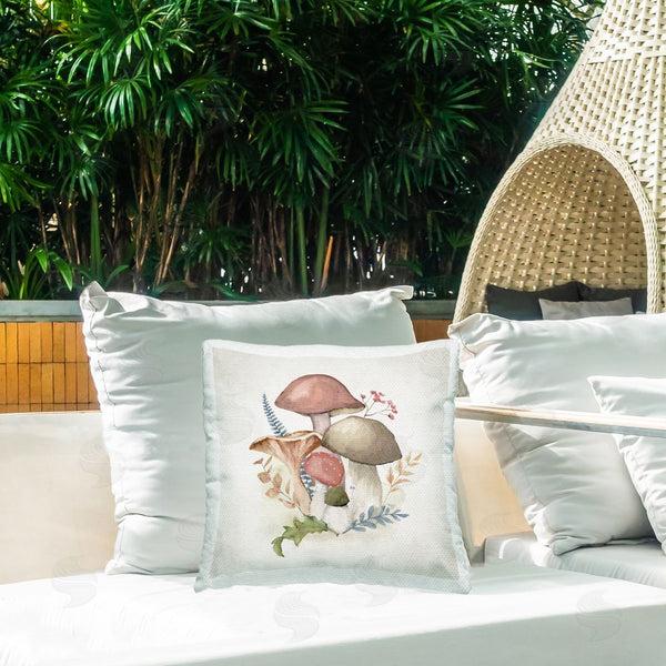 Stupell Industries Mollie B. | Pink Blooming Mushrooms Printed Throw Pillow