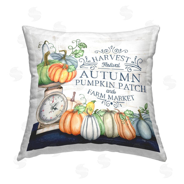 stupell industries Mollie B. | Pumpkin Patch Farm Market Printed Throw Pillow