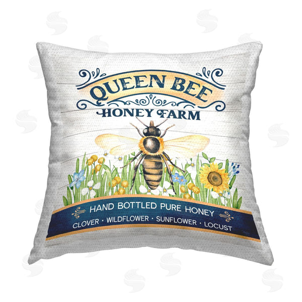 Stupell Industries Mollie B. | Queen Bee Honey Farm Printed Throw Pillow