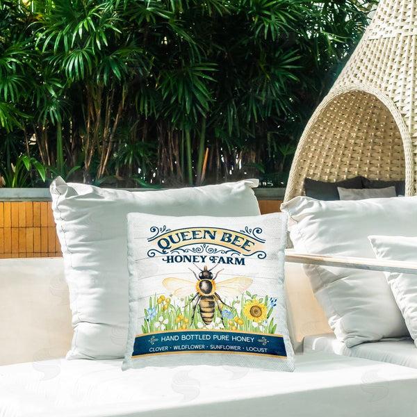 Stupell Industries Mollie B. | Queen Bee Honey Farm Printed Throw Pillow