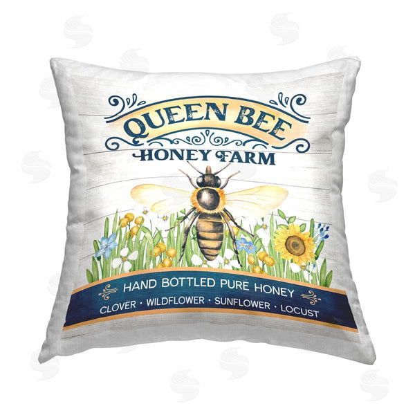 stupell industries Mollie B. | Queen Bee Honey Farm Printed Throw Pillow