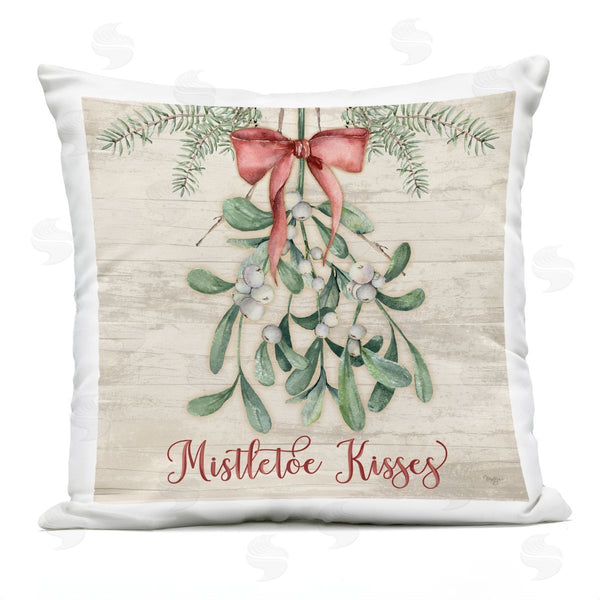 Stupell Industries Mollie B. | Rustic Mistletoe Kisses Printed Throw Pillow