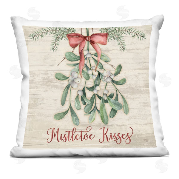 stupell industries Mollie B. | Rustic Mistletoe Kisses Printed Throw Pillow