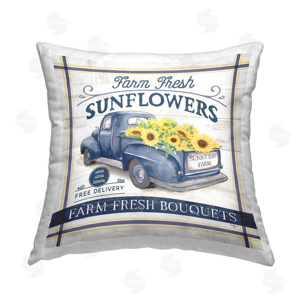 stupell industries Mollie B. | Vintage Farm Fresh Sunflowers Printed Throw Pillow