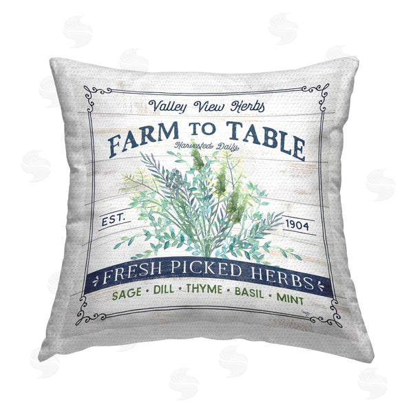 Stupell Industries Mollie B. | Vintage Fresh Picked Herbs Printed Throw Pillow