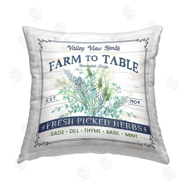 stupell industries Mollie B. | Vintage Fresh Picked Herbs Printed Throw Pillow