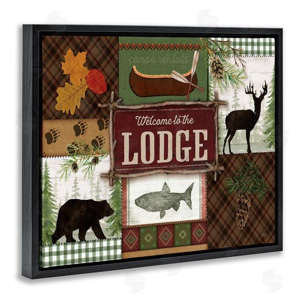 Stupell Industries Mollie B. | Welcome Lodge Plaid Wildlife Sign Wall Art