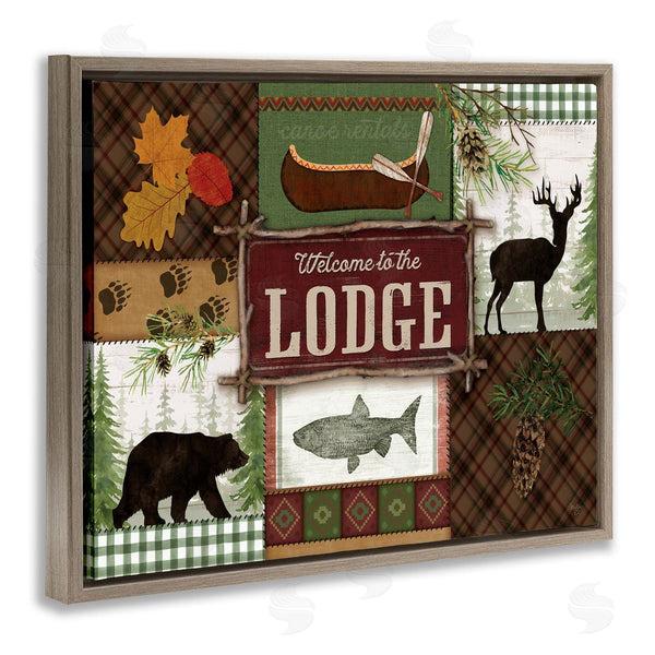 Stupell Industries Mollie B. | Welcome Lodge Plaid Wildlife Sign Wall Art