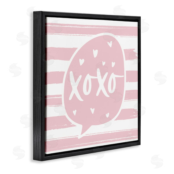 Stupell Industries Mollie B. | Xoxo Speech Bubble Cute Striped Heart Pattern Wall Art