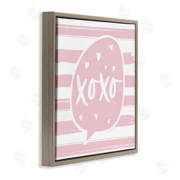 Stupell Industries Mollie B. | Xoxo Speech Bubble Cute Striped Heart Pattern Wall Art