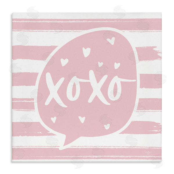 stupell industries Mollie B. | Xoxo Speech Bubble Cute Striped Heart Pattern Wall Art