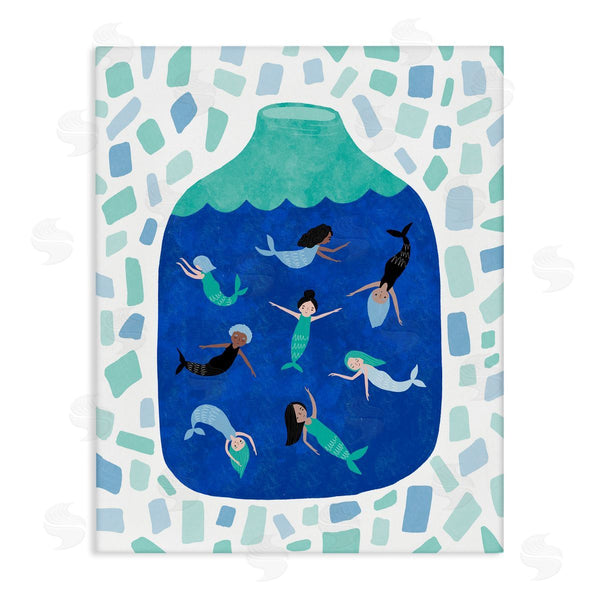 stupell industries Molly Fabiano | Mermaids in Glass Jar Wall Art