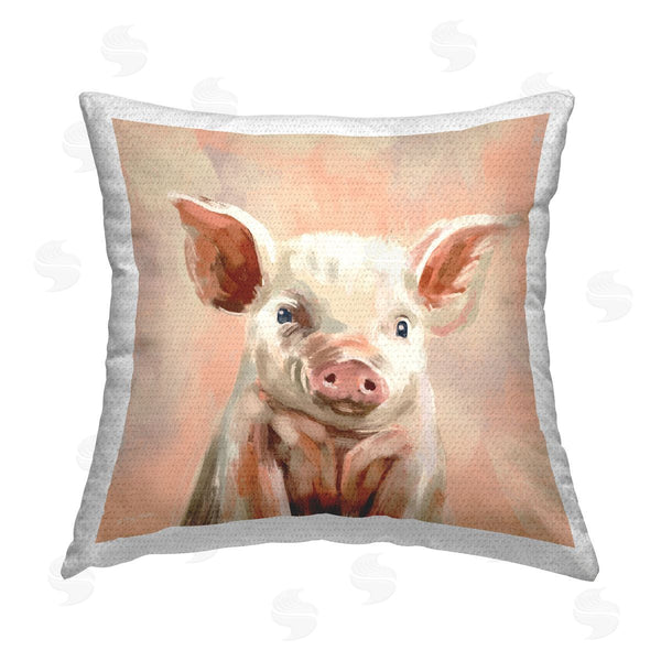 Stupell Industries Molly Mattin | Baby Piglet Portrait Printed Throw Pillow