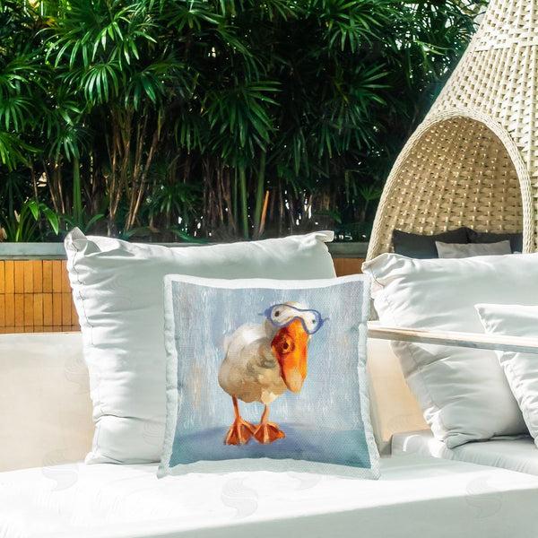 Stupell Industries Molly Mattin | Goose With Scooba Mask Printed Throw Pillow