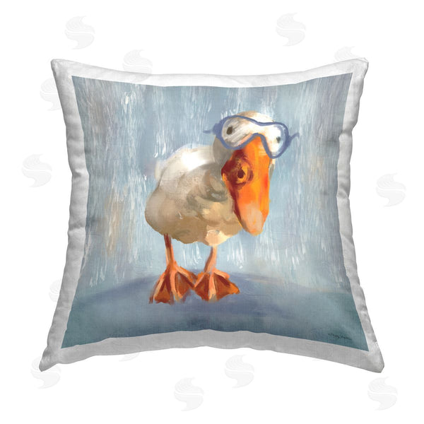 stupell industries Molly Mattin | Goose with Scooba Mask Printed Throw Pillow