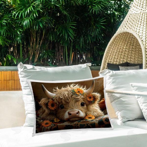 Stupell Industries Momart | Adorable Flower Bedecked Cattle Printed Throw Pillow