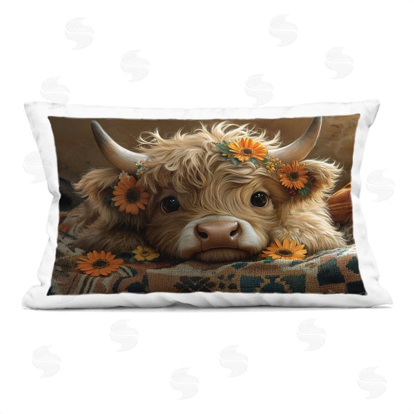 stupell industries Momart | Adorable Flower Bedecked Cattle Printed Throw Pillow