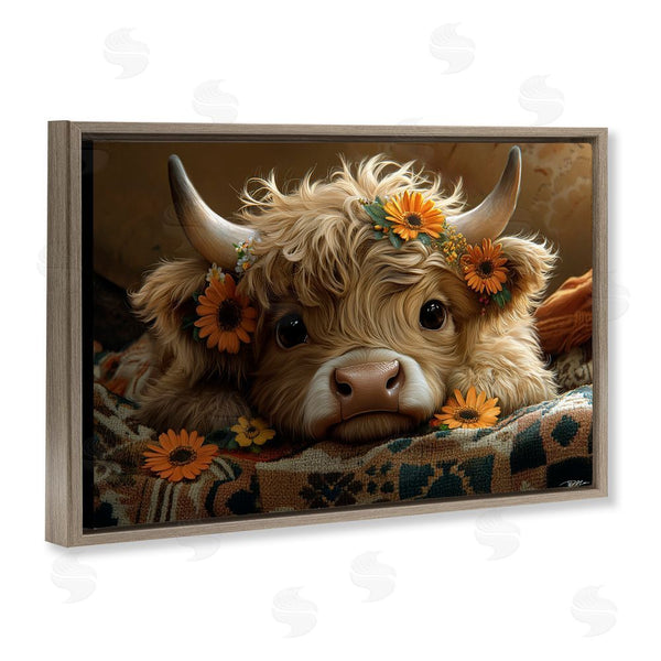 Stupell Industries Momart | Adorable Flower Bedecked Cattle Wall Art