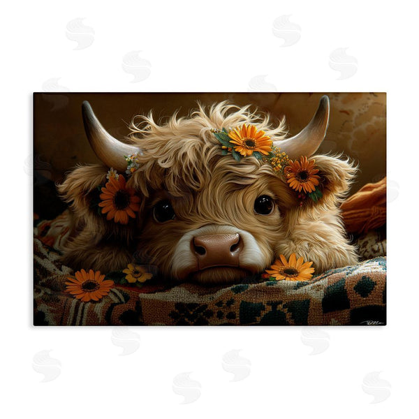 stupell industries Momart | Adorable Flower Bedecked Cattle Wall Art