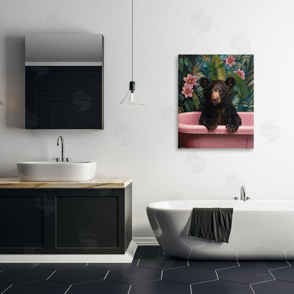 Stupell Industries Momart | Bruno Bear In Pink Tub Wall Art