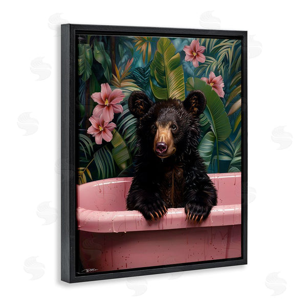 Stupell Industries Momart | Bruno Bear In Pink Tub Wall Art