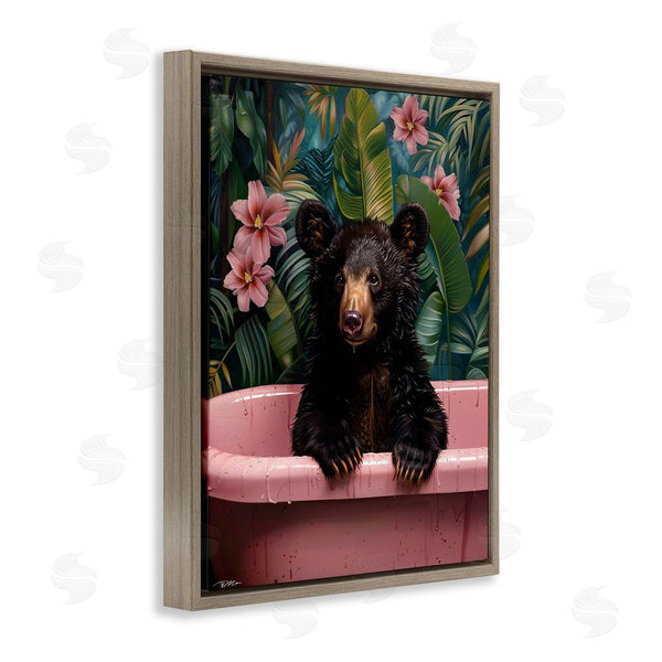 Stupell Industries Momart | Bruno Bear In Pink Tub Wall Art
